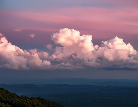 some clouds are over a pink sky