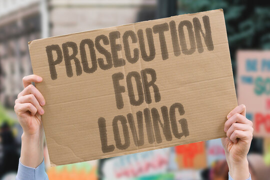 "Prosecution for loving" Legal action against individuals expressing affection. PROSECUTION. LOVE. AFFECTION. LEGAL. CRIMINALIZATION.