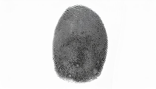 detailed fingerprint pattern isolated on a white background for security identification