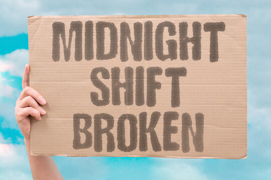 "Midnight shift broken" Night work leads to health collapse. MIDNIGHT. SHIFT. BROKEN. HEALTH. COLLAPSE.