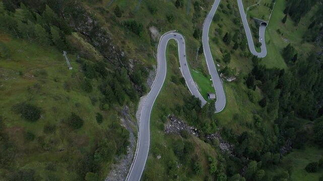Dramatic Aerial View of Passo Giau Mountain Pass in Dolomites