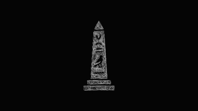 Sketch obelisk icon animation - smooth progressive reveal
