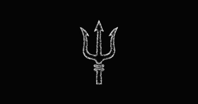Sketch trident icon animation - smooth progressive reveal
