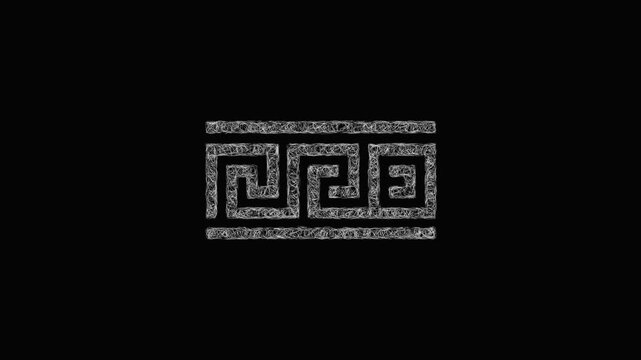 Sketch greek key icon animation - smooth progressive reveal