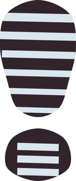 Santa Claus Boot Footprint Vector, Flat Illustration of Christmas Bootprint Track with Stripe Texture