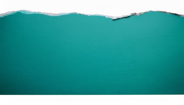 edge of ripped smooth clean teal green paper isolated for scrapbooking