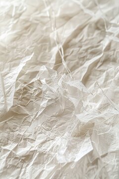 Closeup crumpled white paper texture for world ecology day background and sustainable design use in eco awareness materials
