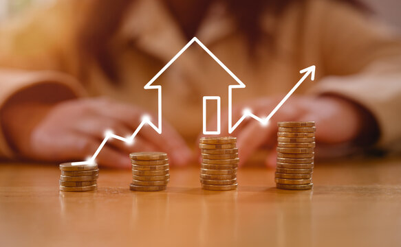 Saving money concept. Young girl's hand put coin on coins stack. Financial growth, investment, wealth management, budgeting, economic planning and longterm stability for personal finance success.