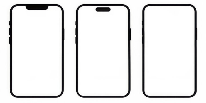 Smartphone frame mockup set, modern mobile screen template