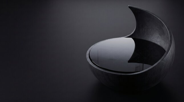 Minimal dark 3D technology background symbolizing confidential computing, secure data enclaves, zero-trust security and protected enterprise infrastructure with copy space.