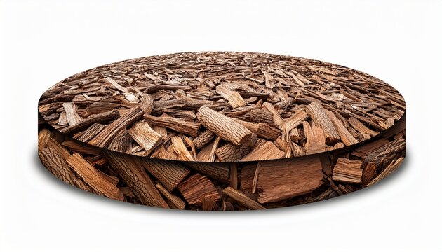 natural bark mulch cutout n landscaping material on white background