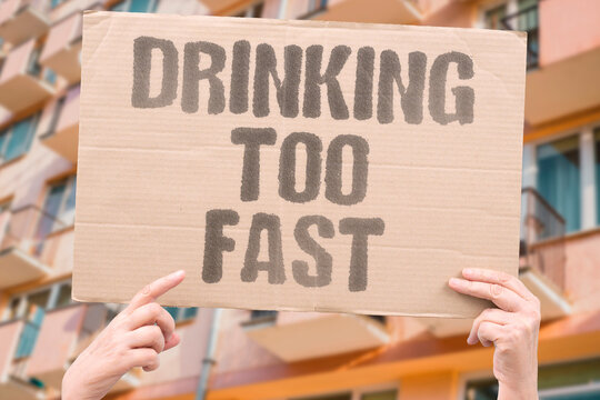 "Drinking too fast" Rapid liquid intake forces swallowing without proper coordination. SWALLOWING. RAPID. LIQUID. COORDINATION. GAGGING.