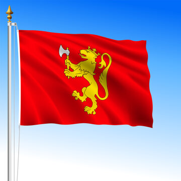 Norway official Royal waving flag, european country, vector illustration