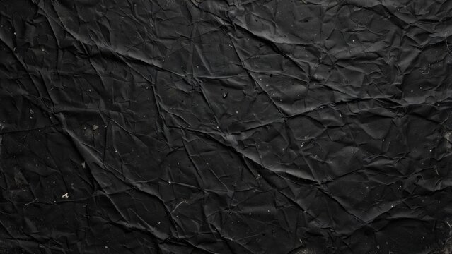 Dark, crumpled paper with textured folds and light specks of dust