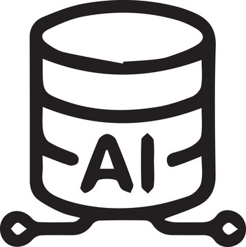 Ai Database Management System Icon with Connected Data Nodes