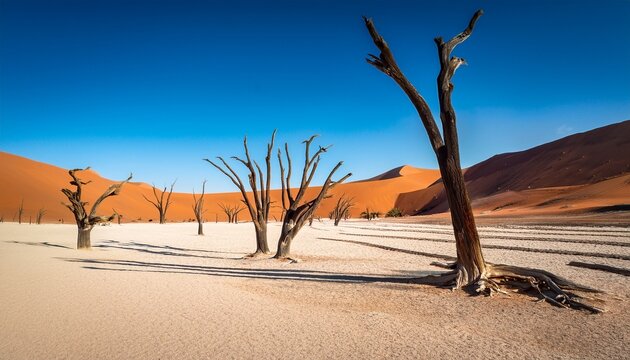 deadvlei or dead vlei dead trees and sand dunes in sossusvlei namib naukluft national park namibia scenic landscape africa