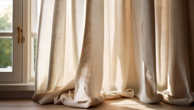 neutral linen curtains light filtering home decor
