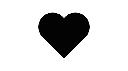 Fototapeta premium Simple black heart icon on white background