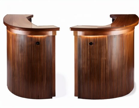two different types of wooden bar counters