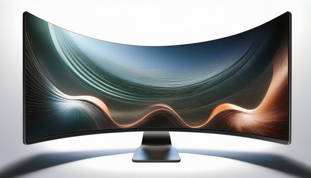 curved ultrawide computer monitor display screen cutout