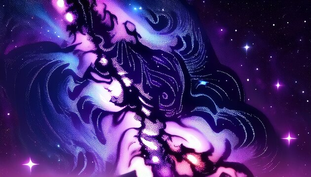 abstract purple black space galaxy starry night sky background