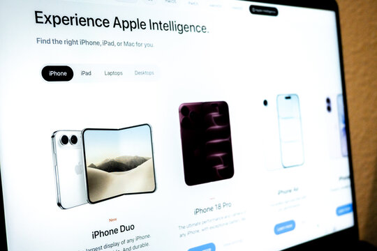 Apple website presenting future iphone duo and iphone 18 pro models