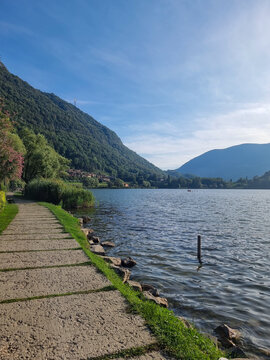 lake and mountains