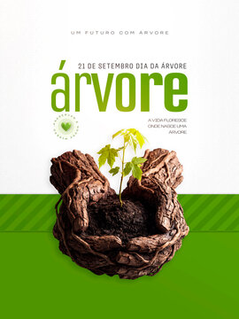 Dia da &Aacute;rvore Meio Ambiente Post Card Insta Template Banner