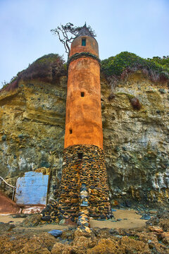 Pirate Tower Laguna Beach Coastal Cliff and Oceanfront Stone Landmark