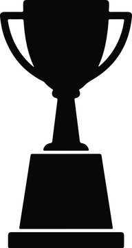 Silhouette trophy cup award for achievement and excellence in sporting competition Vector