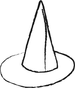 Simple Hand Drawn Witch Hat Illustration