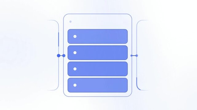 Server Storage Array Graphic, Server Drive Working Status, Blue Tech Background Loop, Data Center Infrastructure, IT Network System, Digital Database Visualization, Enterprise Hardware Animation