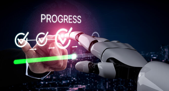 Futuristic Human-Robot Interaction with Virtual Progress Tracking in a Night Cityscape Setting. Bitwise.