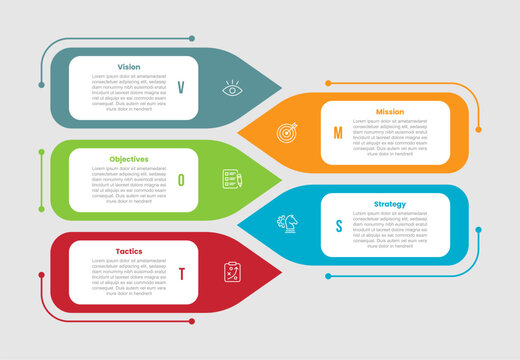 vmost infographic template with five point white background outline chevron arrowhead pill zigzag column rotation layout, flat style