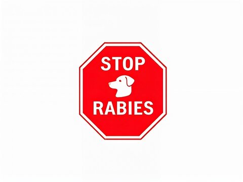 Stop Rabies Vector Sign for World Rabies Day Awareness Campaign