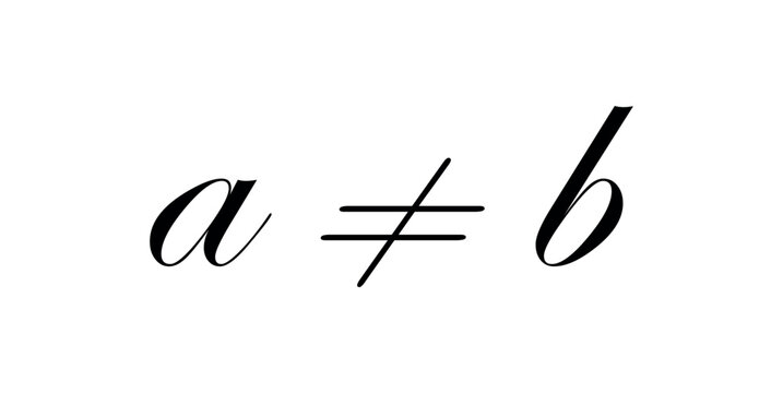 Not equal Sign Symbol in Mathematics.