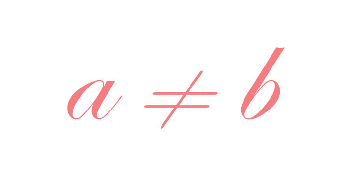 Not equal Sign Symbol in Mathematics.