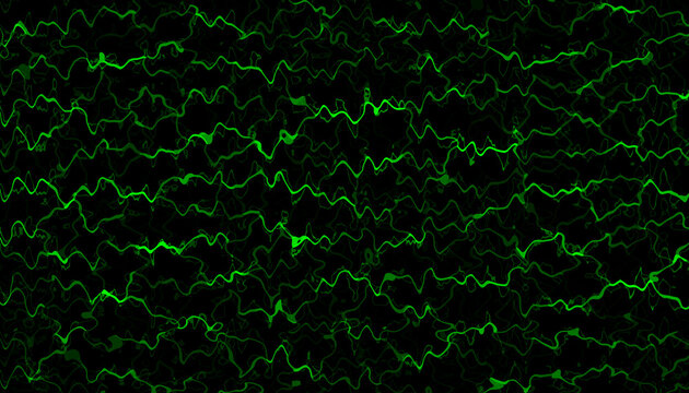 Green wave electromagnetic signal abstract background