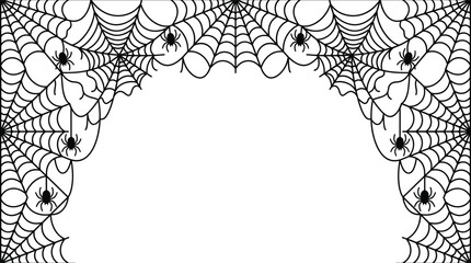 Halloween Archway of Spiders: An eerie archway adorned with a delicate yet sinister spider web, featuring several small spiders waiting in the darkness. © Siddhartha