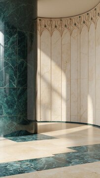 Luxury Blue-Green and Beige Marble Interior