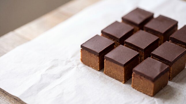 Delicious square peanut butter fudge topped with dark chocolate, perfect for Peanut Butter Lovers Month celebrations