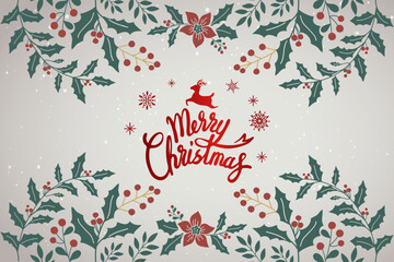 Naklejka premium Merry Christmas typography design vector
