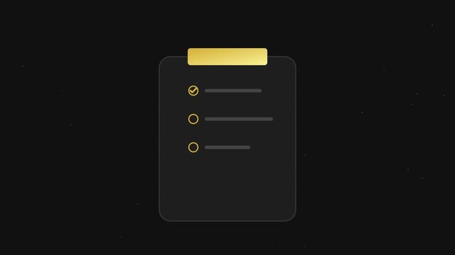 Paper Clip and Green Checklist Motion Graphic