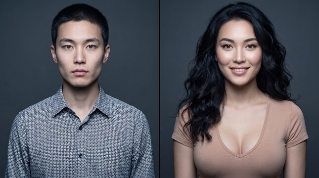 Side by side comparison of transgender woman gender transition
