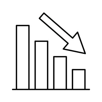 Bar chart with downward arrow