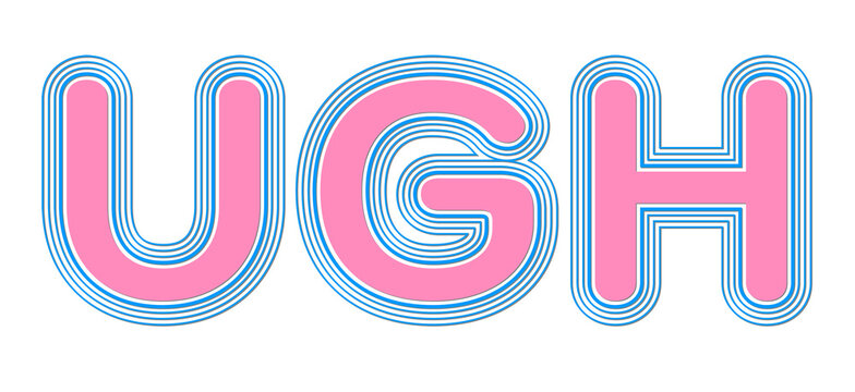 Transparent ugh offset strokes typography