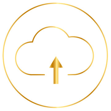 Gold cloud icon png design element