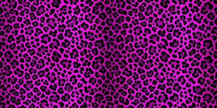 Vibrant purple neon leopard print pattern on a dark background
