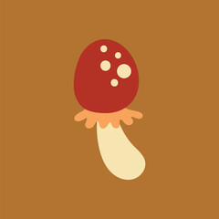 Fototapeta premium Mushroom clipart, aesthetic nature cartoon illustration vector
