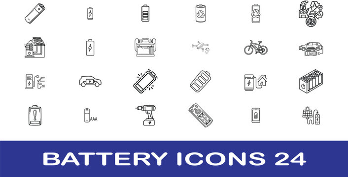 Close-up of a battery icon on a digital device screen with copy space